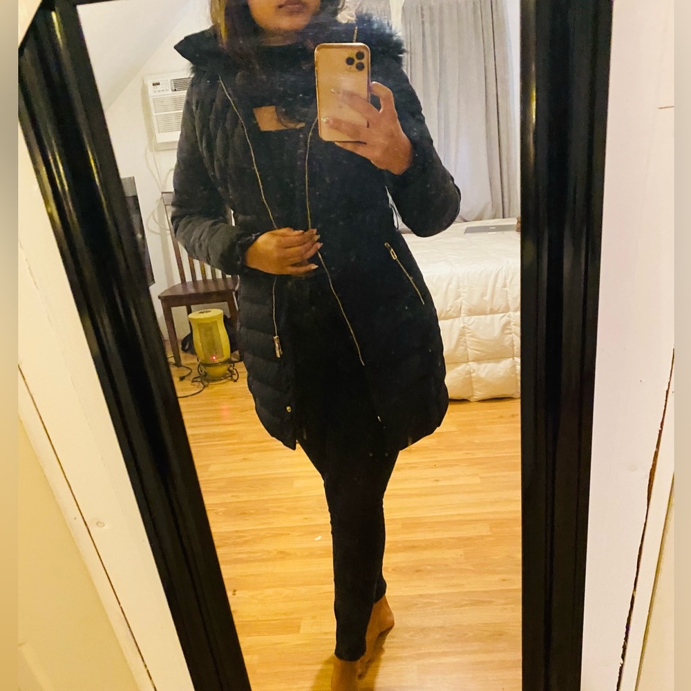 Dark Blue Winter Puffer Coat